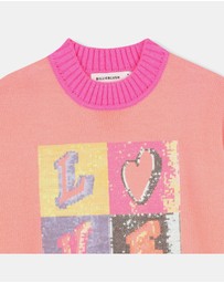 Billieblush - Sequin Love Motif Knitting Dress - Kids-Teens