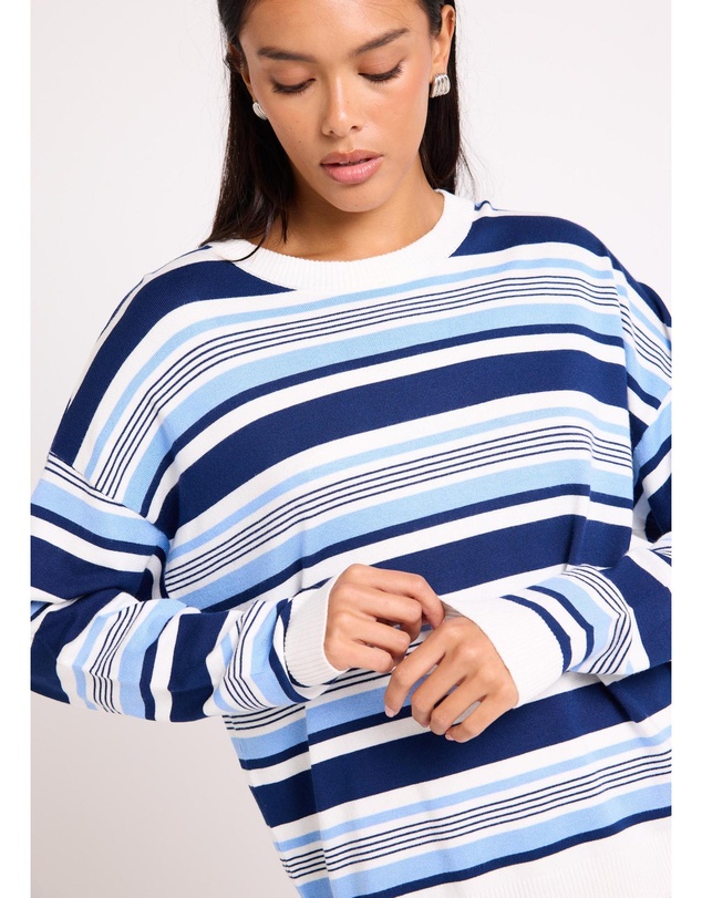 Subtitled - Chiara Stripes Oversized Knit Top