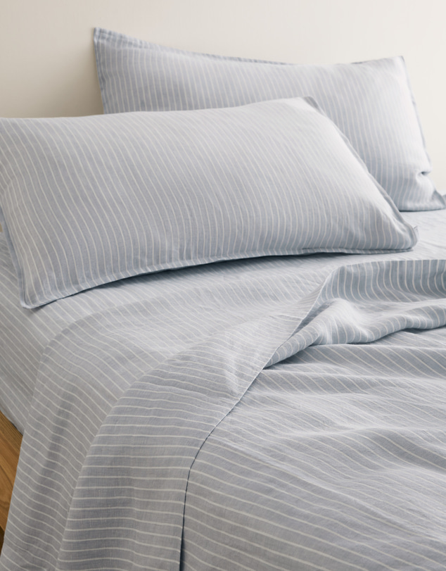 Country Road - Skye Linen Queen Flat Sheet