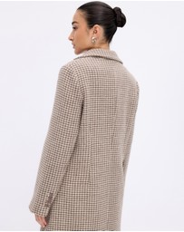 Minima Esenciales - Leni Wool Houndstooth Coat