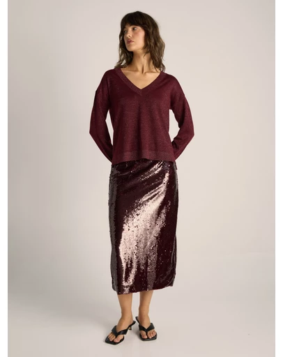 Fate + Becker - Oriane Sparkle V-Neck Knit