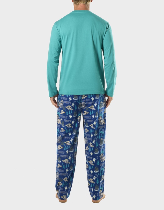 Mitch Dowd - Mens Otterly Comfy Cotton Sleep Set - Blue Green