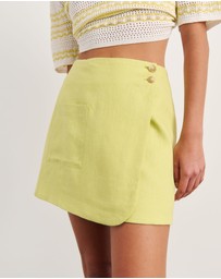 Jag - Kayla Linen Wrap Mini Skirt