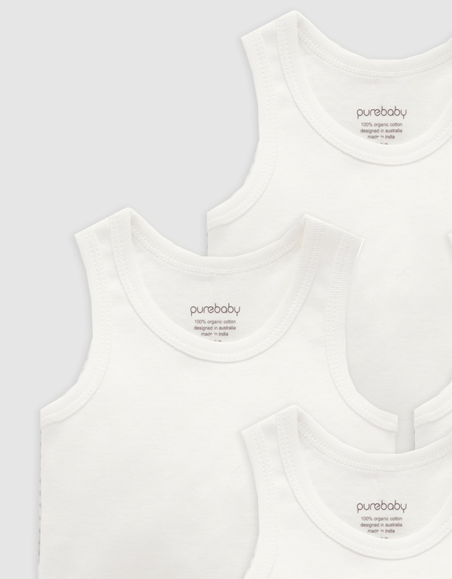 Purebaby - Rib Bodysuit 4 pack-Babies