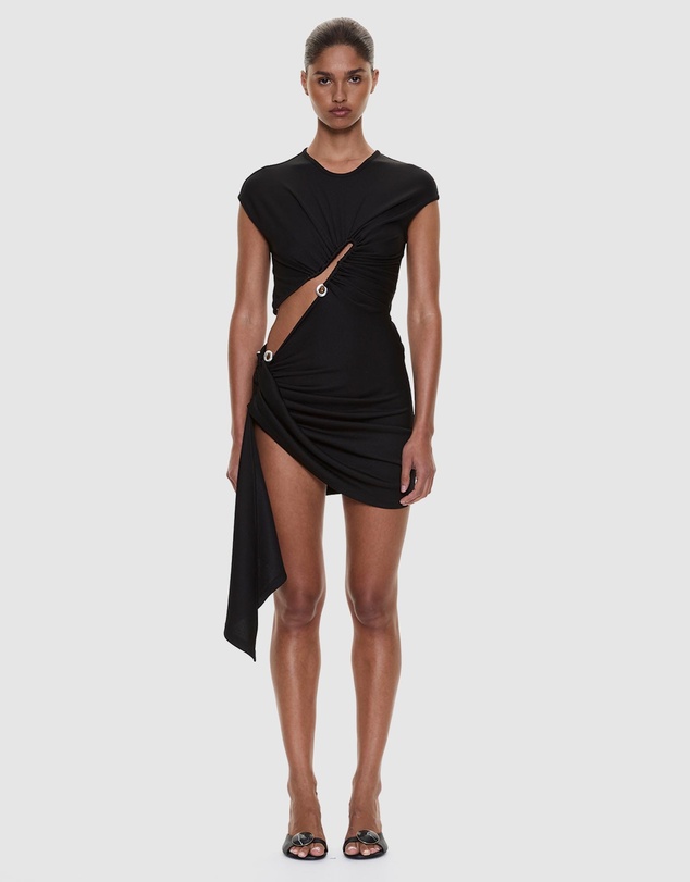 Christopher Esber - Droplet Crystal Clasp Draped Tank Dress