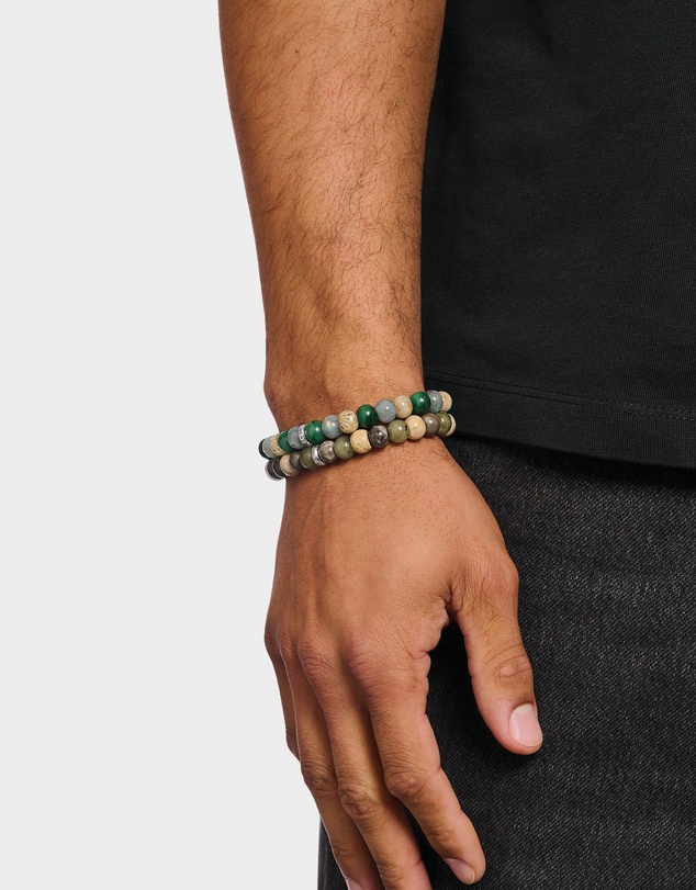 THOMAS SABO - THOMAS SABO Bracelet with labradorite and crocodile jasper beads