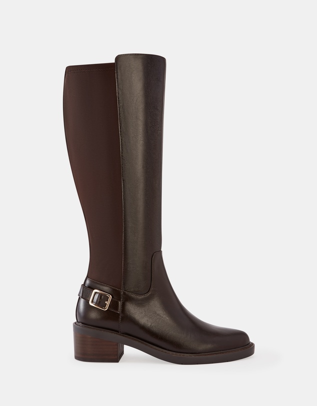 Wittner - Branda Leather and Neoprene Knee High Boots