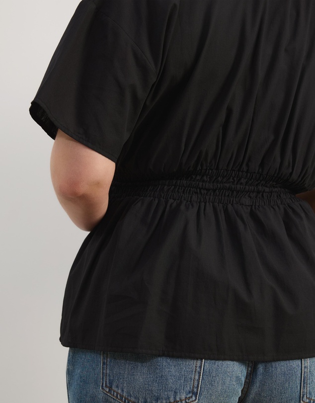 Atmos&Here Curvy - Elis Cotton Gathered Waist Top