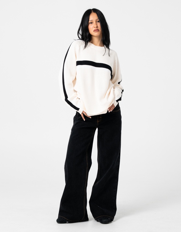 Rusty - White Lines Crew Neck Knit