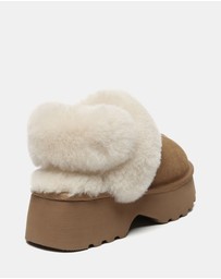 EVERAU - Australian Shepherd Ugg Muna Platform Cow Suede Upper House Shoes