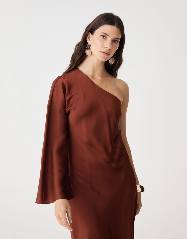 Forcast - Cleo One Shoulder Satin Dress