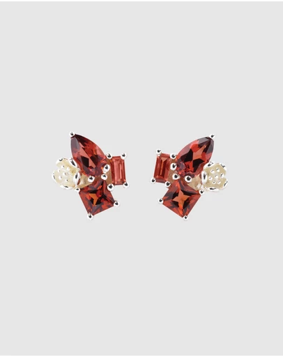 Karen Walker - Rock Garden Earrings with Garnet