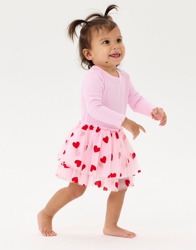 Rock Your Baby - Be Mine Baby Long Sleeve Valentine Dress