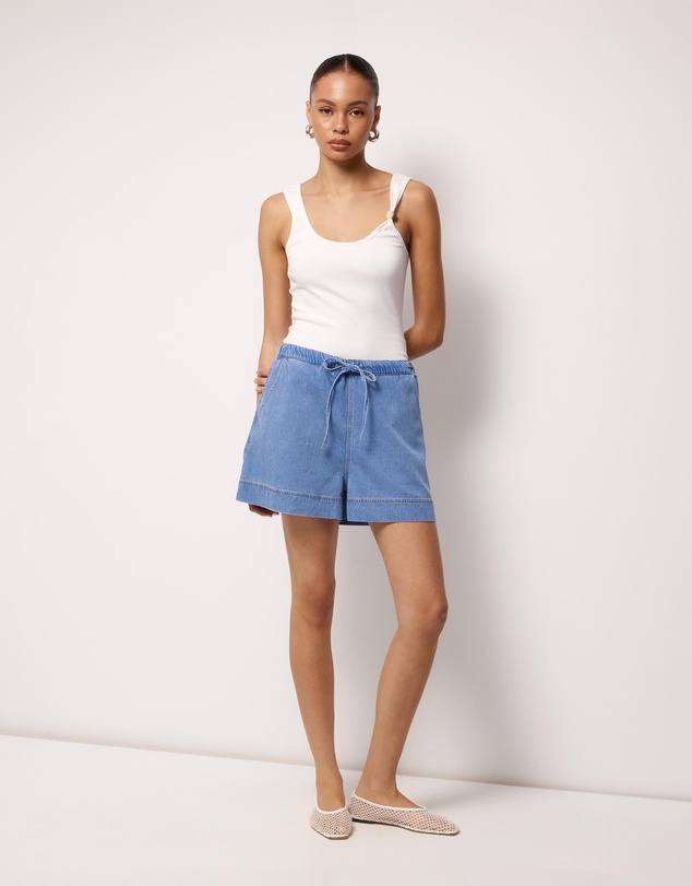 AERE - Denim Drawcord Shorts