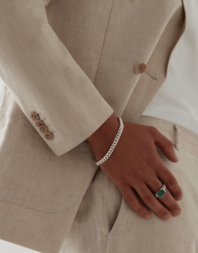 Najo - Cuban Men's Silver Bracelet (21cm)