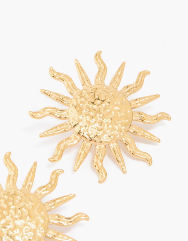 Lovisa - Waterproof Gold Plated Stainless Steel Sun Statement Stud Earrings