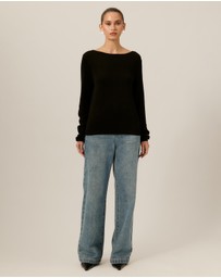 Tussah - Violet Fine Knit Boat Neck Top