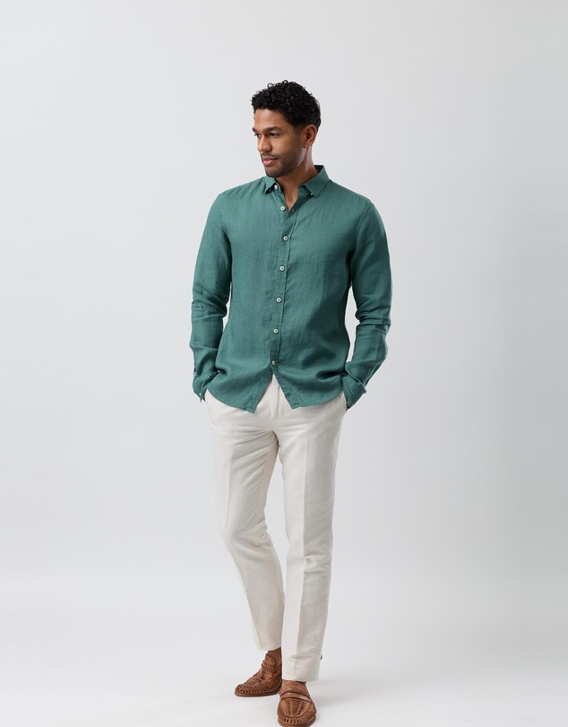 Brooksfield - Linen Casual Long Sleeve