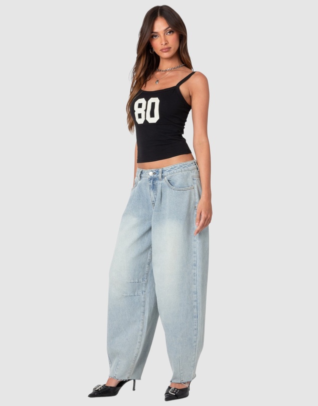 EDIKTED - Balloon Washed Low Rise Jeans