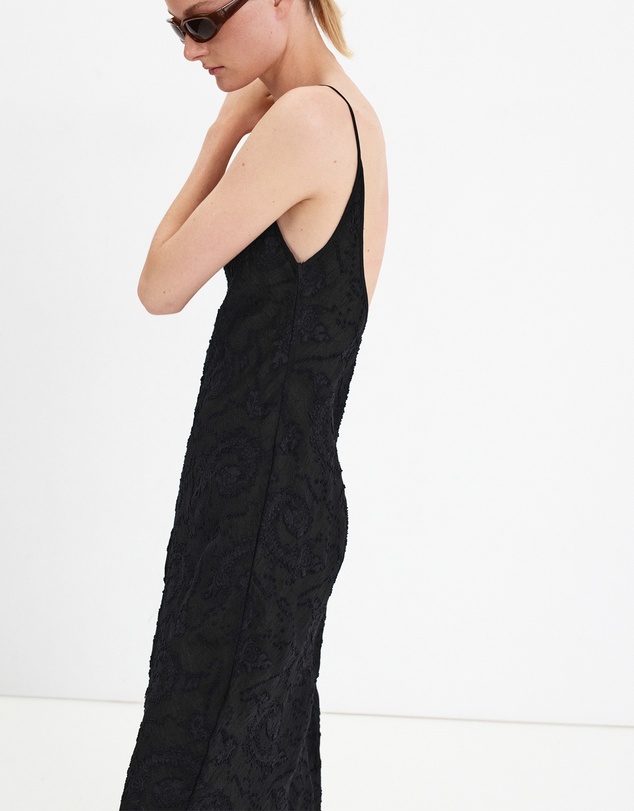 M.N.G - Chiffon Dress with Embroidered Details