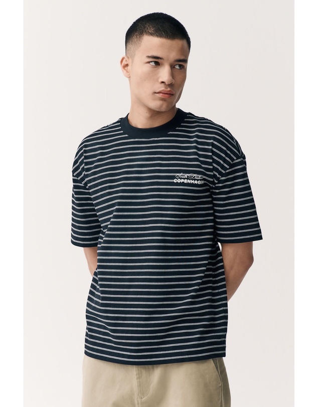 NEXT - Relaxed Fit Stripe Heavyweight 100% Cotton T-Shirt