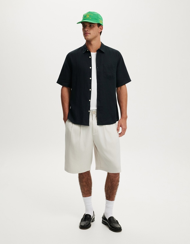 Cotton On - Relaxed Linen Short Sleeve Shirt