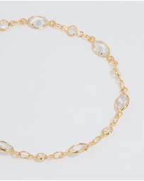 Lovisa - Gold Plated Cubic Zirconia Oval & Round Bracelet