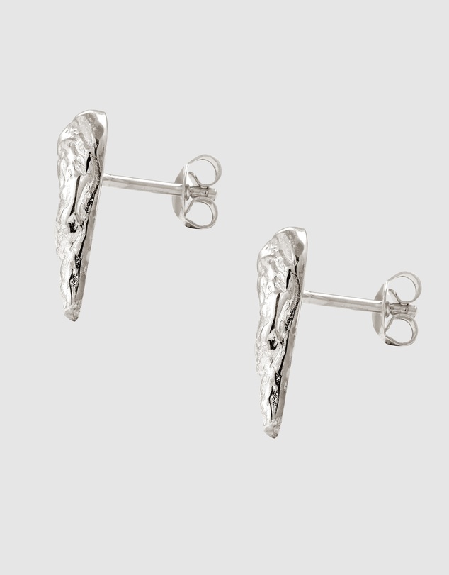 Kuzzoi - ICONIC EXCLUSIVE - Crinkled Teardrop Stud Earrings in 925 Silver