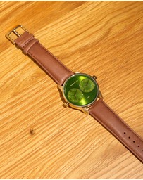 Maxum - Maxum x Taylor Steele - Green Dial, Gold Tone Case & Brown Leather Band