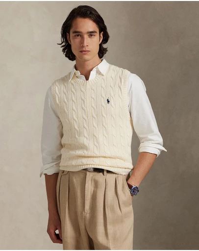Polo Ralph Lauren - Cable-Knit Cotton Sweater Vest