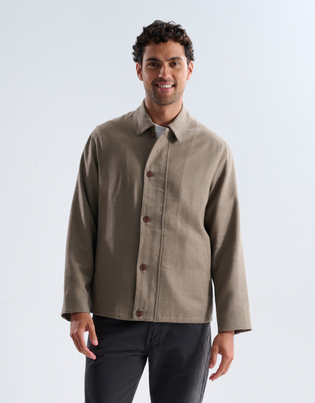 3 Wise Men - 3 Wise Men Archer Linen Jacket - Brown