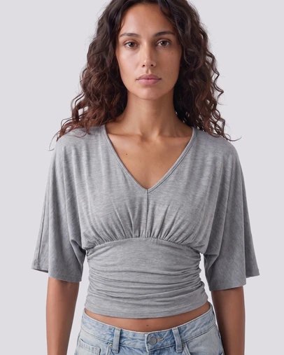 Style Addict - Sienna Top - Grey Marle