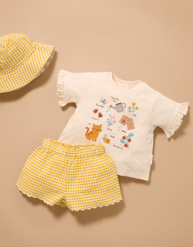 Purebaby - Scalloped Gingham Shorts-Kids-Babies