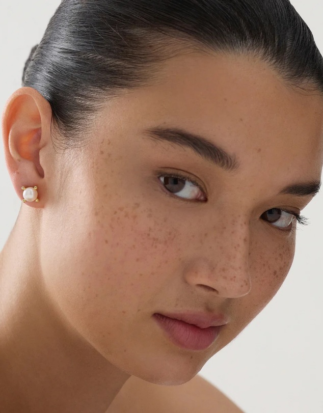 Najo - Moana Yellow Gold Pearl Earring