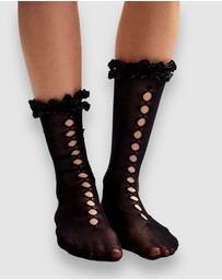 High Heel Jungle - Wednesday Ruffle Sock-Black