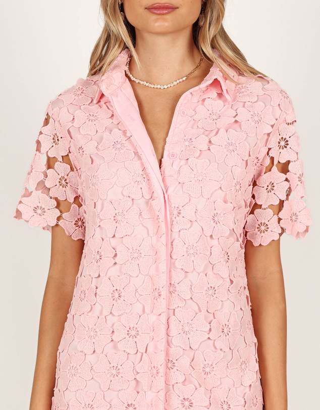 Petal & Pup - Tallie Button Up Mini Dress - Pink