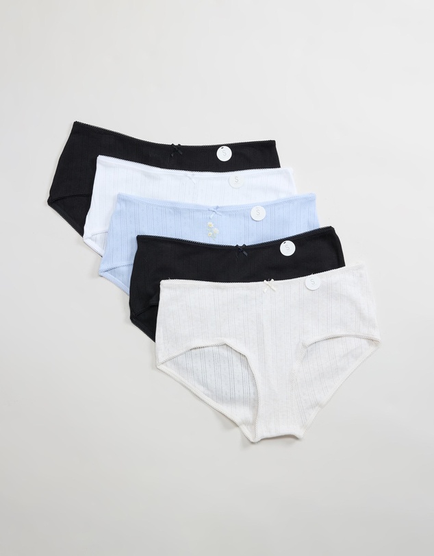 Cotton On Body - 5-Pack Cotton Pointelle Boyshorts