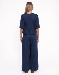 Petal & Pup - Declan Chambray Pant - Mid Dark