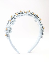 Lovisa - Blue PU Leather Fabric Cut Out Flower Headband