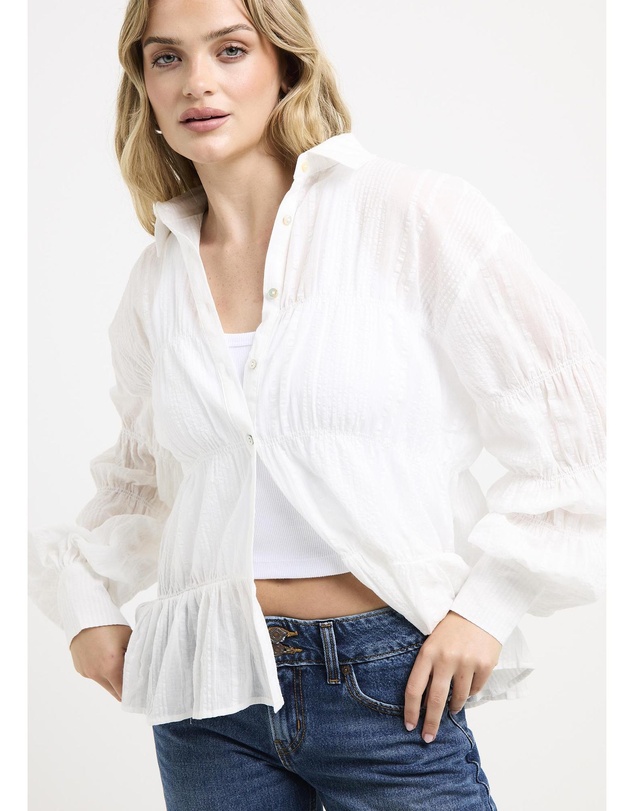 Subtitled - Chicago Shirred Long Sleeve Shirt