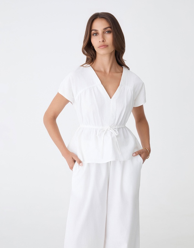 Forcast - Bronte Cotton Drawstring Top
