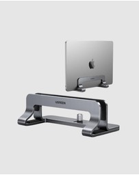 Ugreen - UGREEN Vertical Laptop Stand for Desk Adjustable Aluminum Holder for Laptops up to 17.3