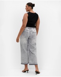 City Chic - Plus size Harley Fit Wide Leg Crop Jean - grey wash