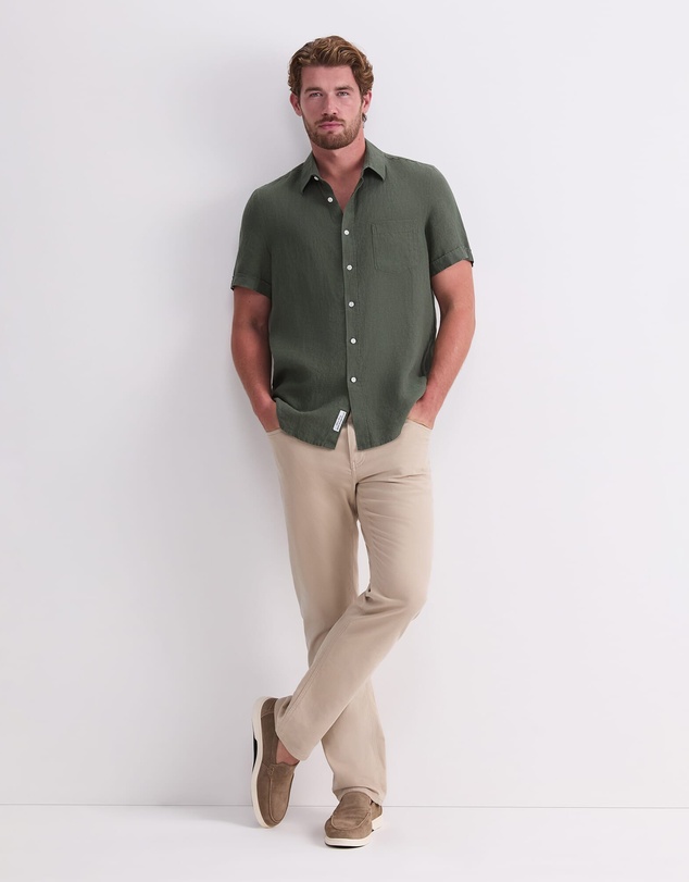 Sportscraft - Short Sleeve Yarn Dyed Linen Shirt