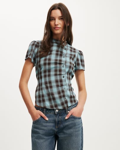 Blue & Brown Check