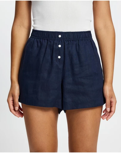 White By FTL - Rhonda Linen Shorts
