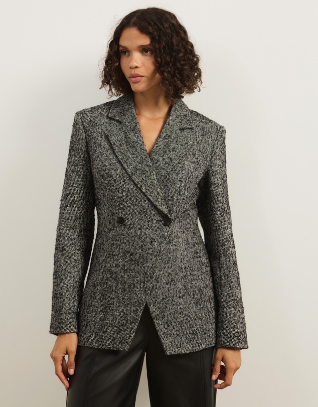 Atmos&Here - Beth Cinched Waist Tweed Blazer