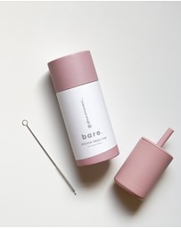 Bare The Label - Silicone Sippy Cup with Straw Cleaner