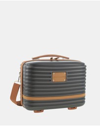 Pierre Cardin - Pierre Cardin Classique Medium Hard Shell with Mini Beauty Case Set + Leather Tag