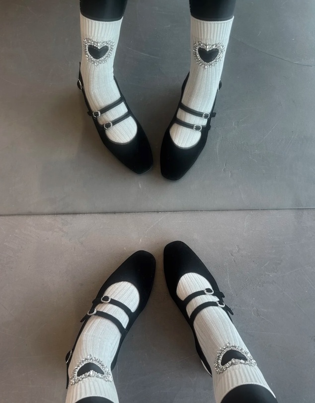 High Heel Jungle - Gem Crystal Heart Sock